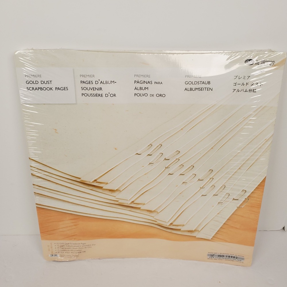 2006 Creative Memories 12" x 12" Premier Gold Dust Scrapbook Refill 15 Pages (2)